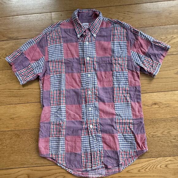 Brooks Brothers Original Polo Shirt SZ S Red White Blue Madres Preppy 4th July - Picture 1 of 10
